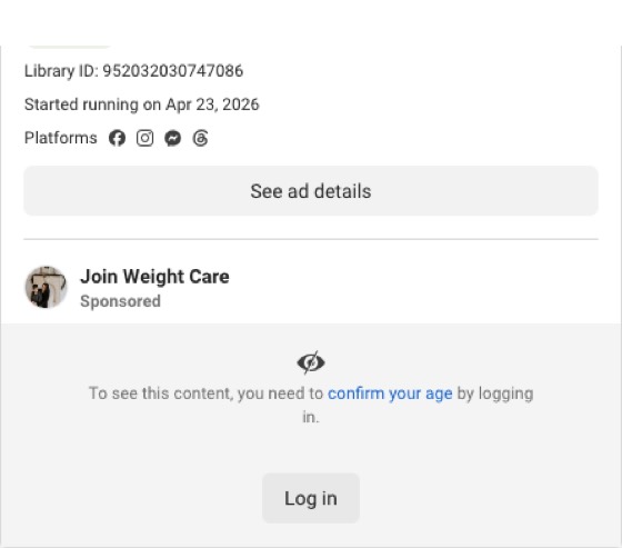 Join Weight Care ad creative